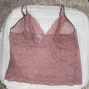 Victoria's Secret Cami Bralette Shirt Brown Lace